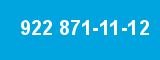 922 871-11-12 922 871-11-12